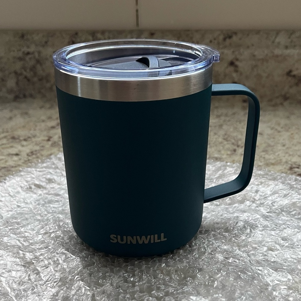 Teal Insulated Stainless Steel Coffee Mug with Lid